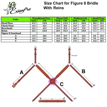 ExionPro SS Clincher Figure 8 Bridle with Rubber Reins