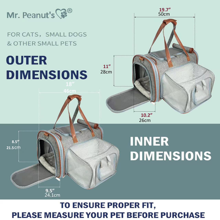 Mr. Peanut's Gold Series Big Apple XL Size Airline Compliant Expandable Pet Carrier