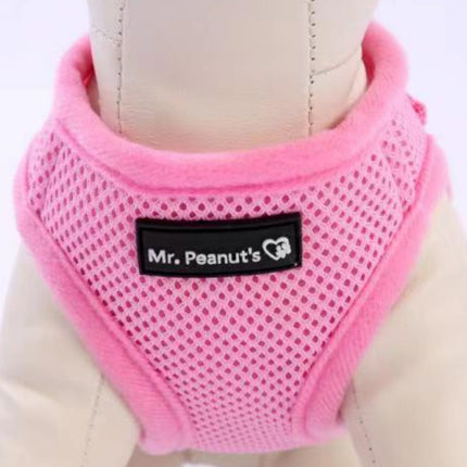 Mr. Peanut's PupTrek Harness and Leash Set,  Small Dog/Cat Soft Mesh Step In Harness Vest
