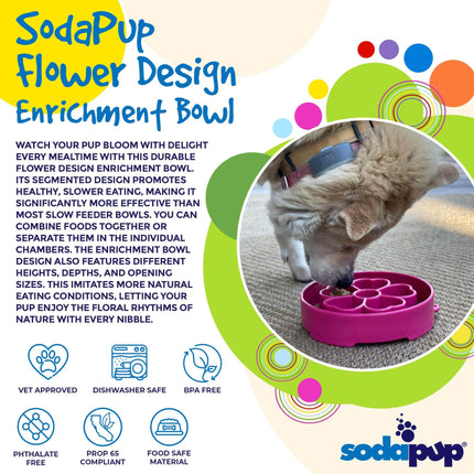 Flower Design eBowl Enrichment Slow Feeder Bowl for Dogs