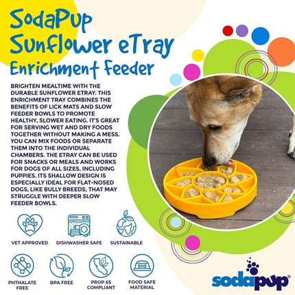 Sunflower Design eTray Enrichment Shallow Slow Feeder Dog Bowl