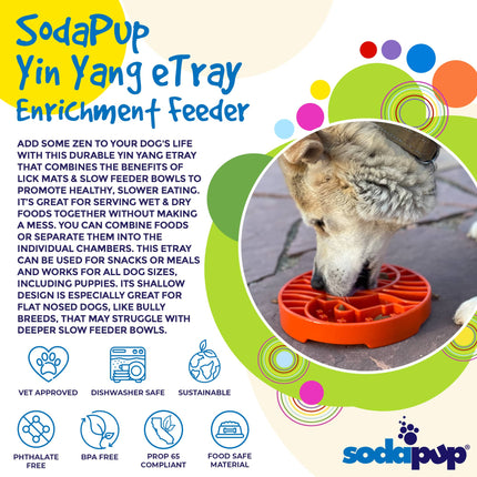 Sun and Moon Design eTray Enrichment Shallow Slow Feeder Dog Bowl