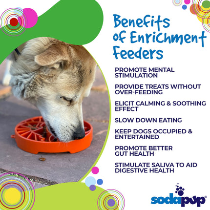 Sun and Moon Design eTray Enrichment Shallow Slow Feeder Dog Bowl