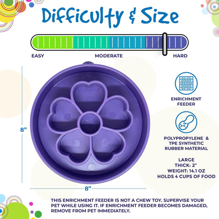 Flower Design eBowl Enrichment Slow Feeder Bowl for Dogs