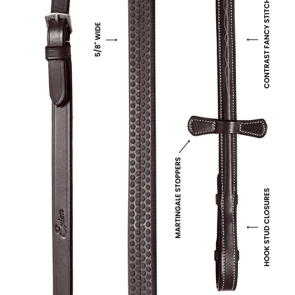 ExionPro Rubber Reins with Fancy Stitching