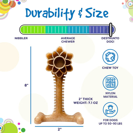 Honey Bone Dental Flower Tower eChew Ultra Durable Nylon Dog Chew Toy - XL
