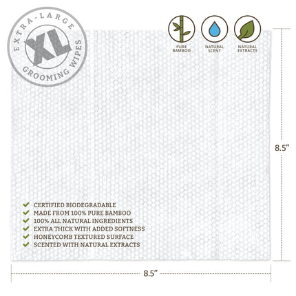 Biodegradable Grooming Wipes - Natural Scent (60 Count)