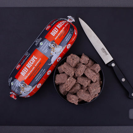 Beef Dog Food 1.5lb Frozen Rolls - Case of 8