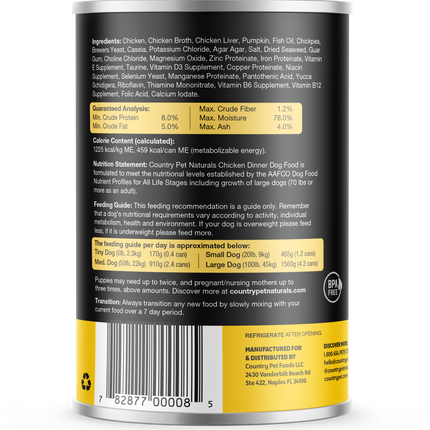Chicken Dog Food 13oz Cans - Tray of 9 Cans