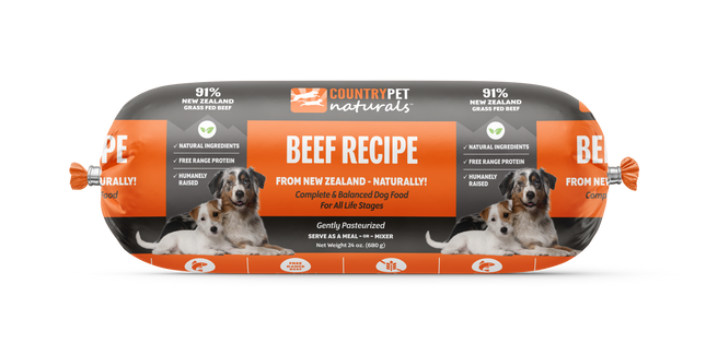 Beef Dog Food 1.5lb Frozen Rolls - Case of 8