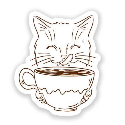 Cat Drinking Sticker