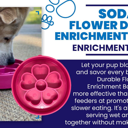Flower Design eBowl Enrichment Slow Feeder Bowl for Dogs