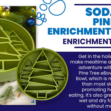 Pine Tree Design eBowl Enrichment Slow Feeder Bowl for Dogs