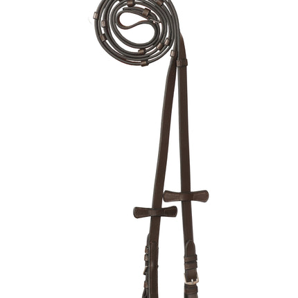 ExionPro Leather Reins with Seven Hand Stoppers