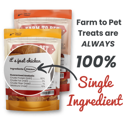 Turkey & Chicken Chip Dog Treat Duo | Single-ingredient Poultry Treats for Dogs
