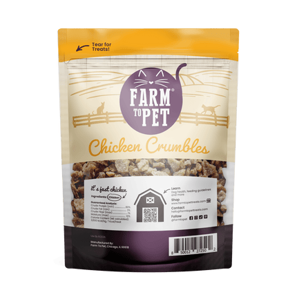 Chicken Crumbles for Cats | 100% Protein Cat Treats