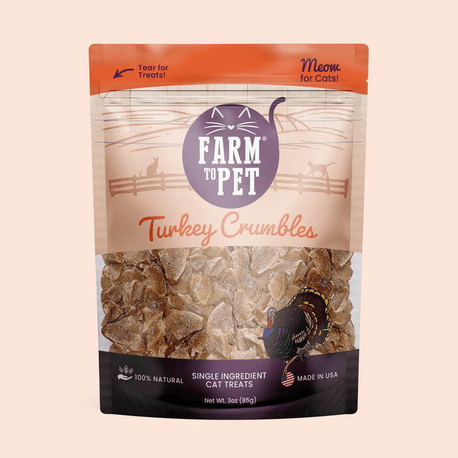 Turkey Crumbles for Cats | 100% Protein Cat Treats