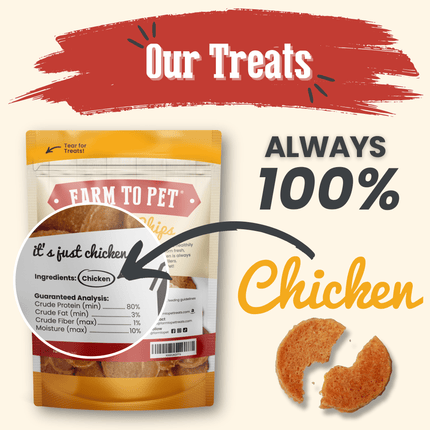 Chicken Chips for Dogs | All-natural Single-ingredient Dog Treats