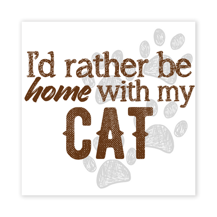 Home With My Cat Sticker