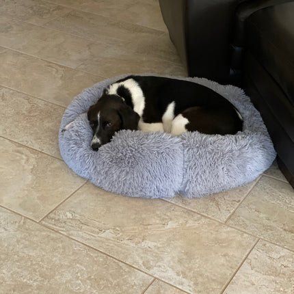 Mr. Peanut's 28" OrthoPlush® Pet Bed - Snowflake White Two Tone