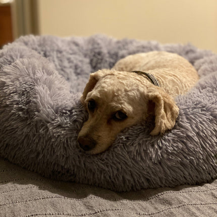 Mr. Peanut's 28" OrthoPlush® Pet Bed - Snowflake White Two Tone