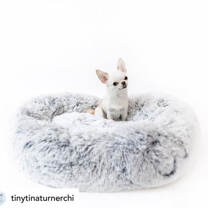 Mr. Peanut's 28" OrthoPlush® Pet Bed - Snowflake White Two Tone