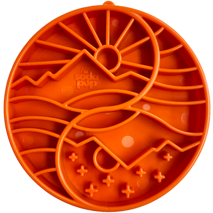 Sun and Moon Design eTray Enrichment Shallow Slow Feeder Dog Bowl