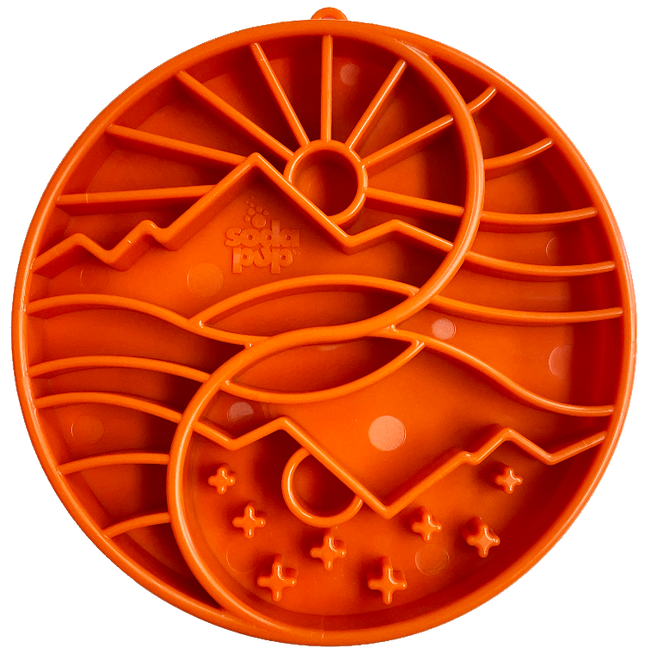 Sun and Moon Design eTray Enrichment Shallow Slow Feeder Dog Bowl