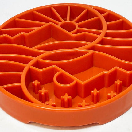 Sun and Moon Design eTray Enrichment Shallow Slow Feeder Dog Bowl
