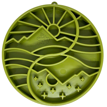 Sun and Moon Design eTray Enrichment Shallow Slow Feeder Dog Bowl