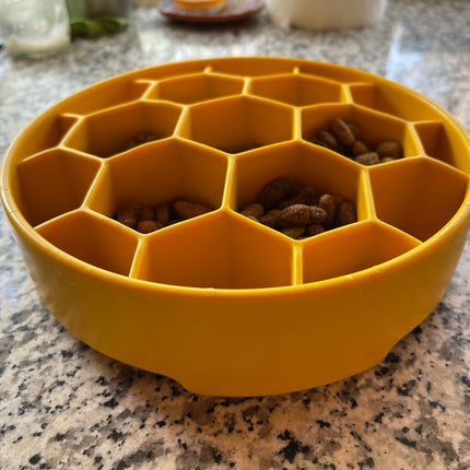Honeycomb Design eBowl Enrichment Slow Feeder Bowl for Dogs
