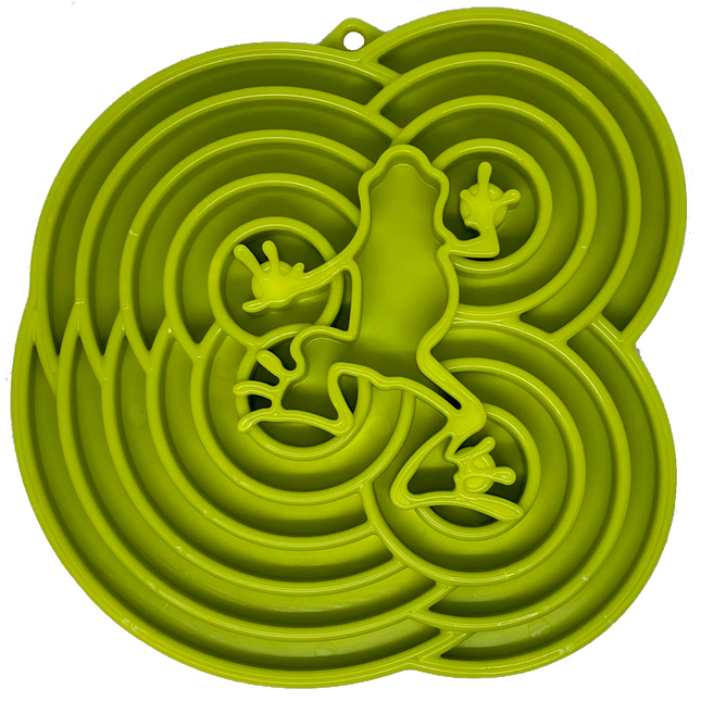 Water Frog Design eTray Enrichment Shallow Slow Feeder Dog Bowl
