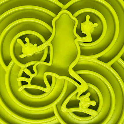 Water Frog Design eTray Enrichment Shallow Slow Feeder Dog Bowl