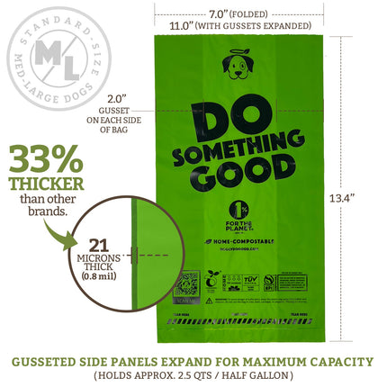 Compostable Pet Waste Bags - 60 Bags