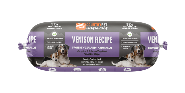 Venison Dog Food 1.5lb Frozen Roll-Tasting Pack Single Roll