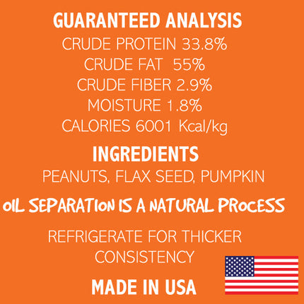 Dogtastic Gourmet Peanut Butter for Dogs - Pumpkin & Flax Seed Flavor
