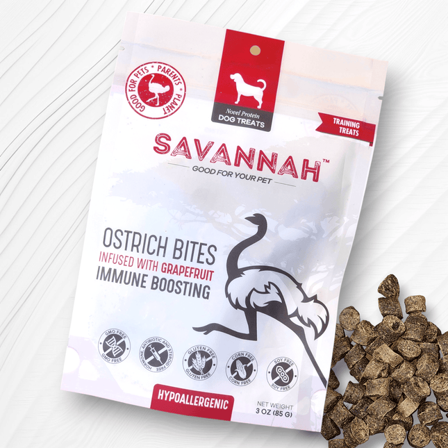 Ostrich Bites with Grapefruit (3oz): The Tasty, Immune-Boosting Treat for Dogs