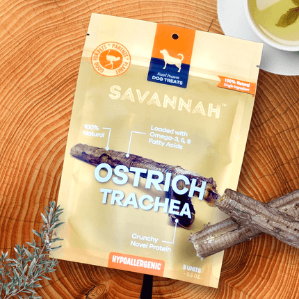 Crunchy Ostrich Trachea Cuts: The Airy, All-Natural Treat for Small to Medium Dogs