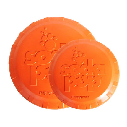 Bottle Top Flyer Durable Rubber Retrieving Frisbee - Orange