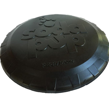 Magnum Bottle Top Flyer Ultra Durable Rubber Retrieving Frisbee - Large - Black