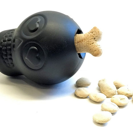 Magnum Sugar Skull eDispenser Ultra-Durable Chew Toy & Treat Dispenser - Black