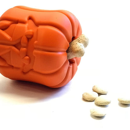 Jack O' Lantern eDispener Durable Rubber Chew Toy & Treat Dispenser