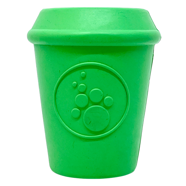 Coffee Cup eDispener Durable Rubber Chew Toy and Treat Dispenser