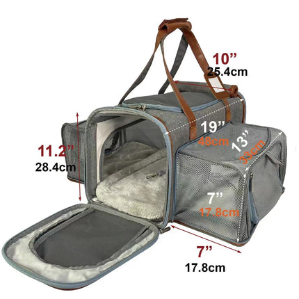 Mr. Peanut's Gold Series Big Apple XL Size Airline Compliant Double Expandable Pet Carrier