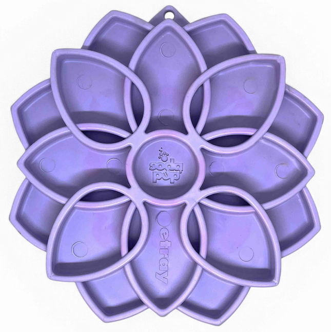 Mandala Softie eTray Enrichment Shallow Slow Feeder Dog Bowl with Suction Cups