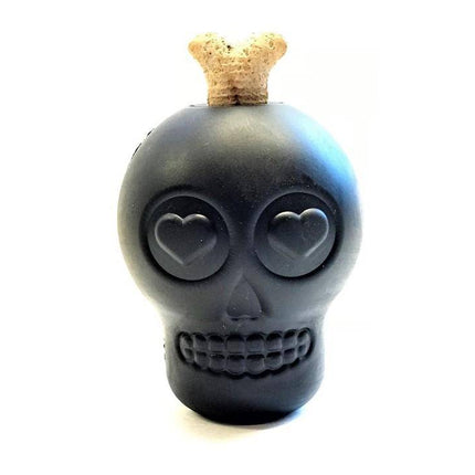 Magnum Sugar Skull eDispenser Ultra-Durable Chew Toy & Treat Dispenser - Black
