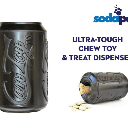 SP Magnum Can Toy eDispenser Ultra Durable Rubber Chew Toy & Treat Dispenser - Black